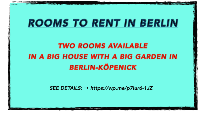 Two rooms to rent in Berlin